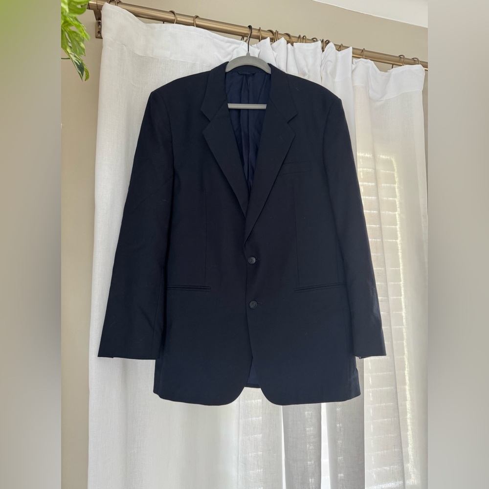 Louis Raphael Men’s Suit Jacket - Size 40 Long - Navy Blue